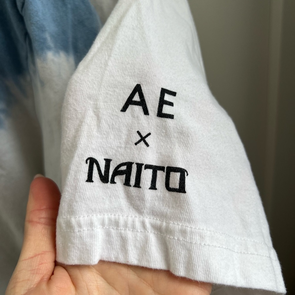 American Eagle BUNDLE 2 Cotton T Shirts Naito x AE and Tie Dye Blue Tee Medium - Picture 6 of 9